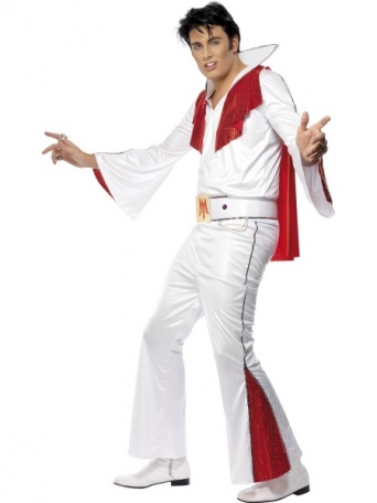 Férfi jelmez - Elvis fehér-piros