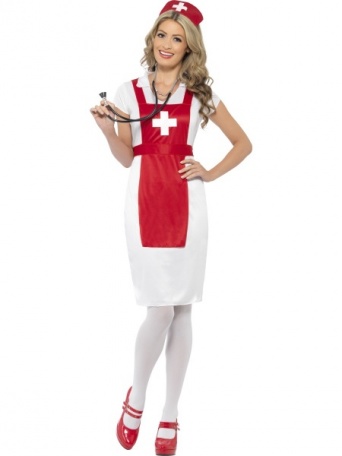 Női jelmez - Egészségügyi nővérke, piros