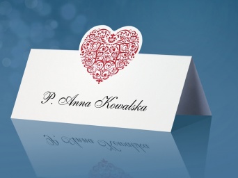 Szíves esküvői ültetőkártya