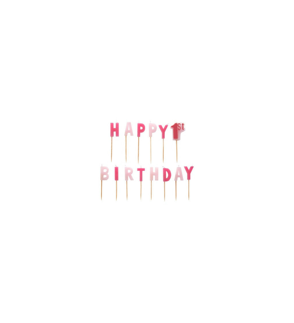 Gyertyák rózsaszín - Happy birthday