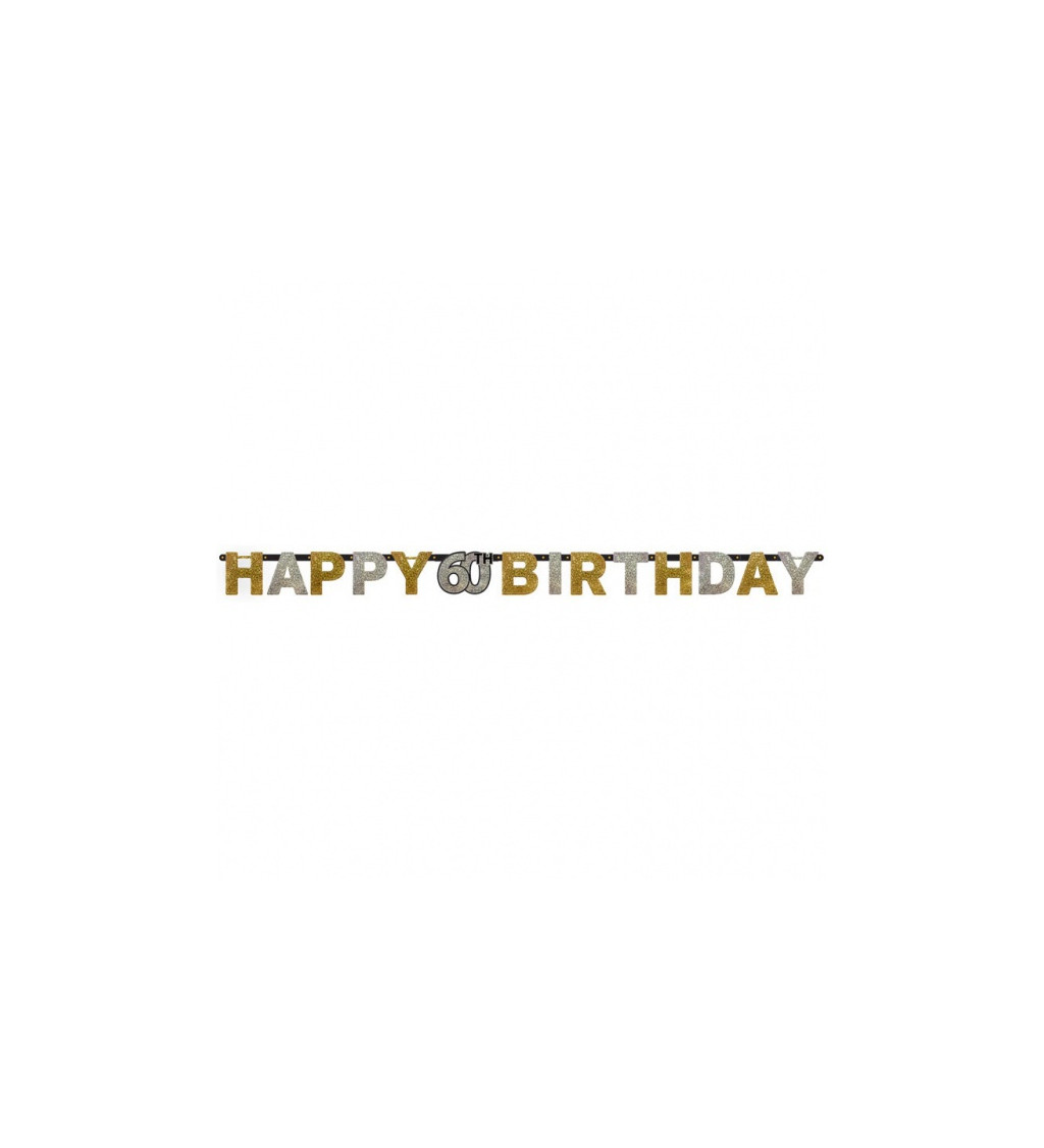 Arany felirat Boldog születésnapot 60 év