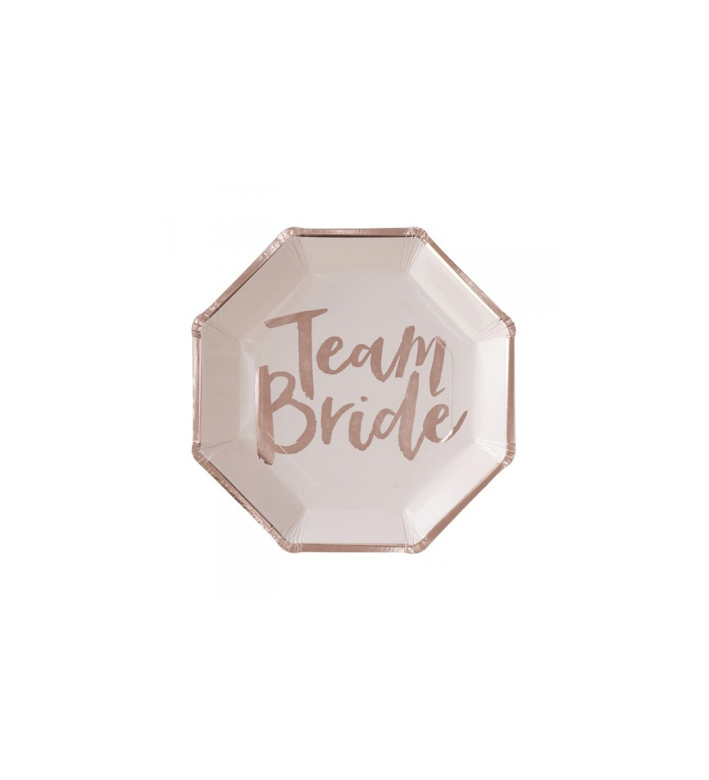 Tányér TEAM BRIDE rose gold - 8 db