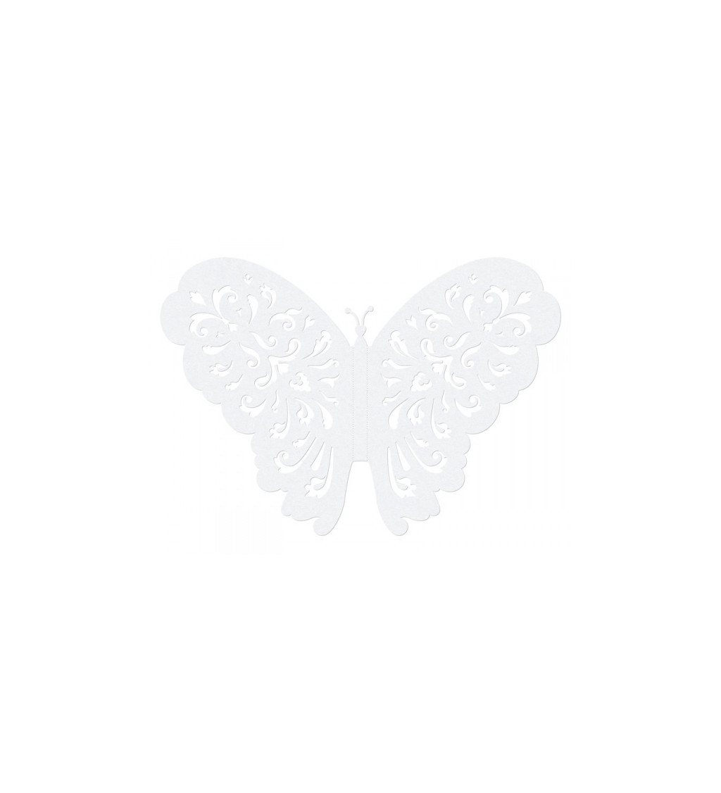 Papír dekoratív pillangók - fehér