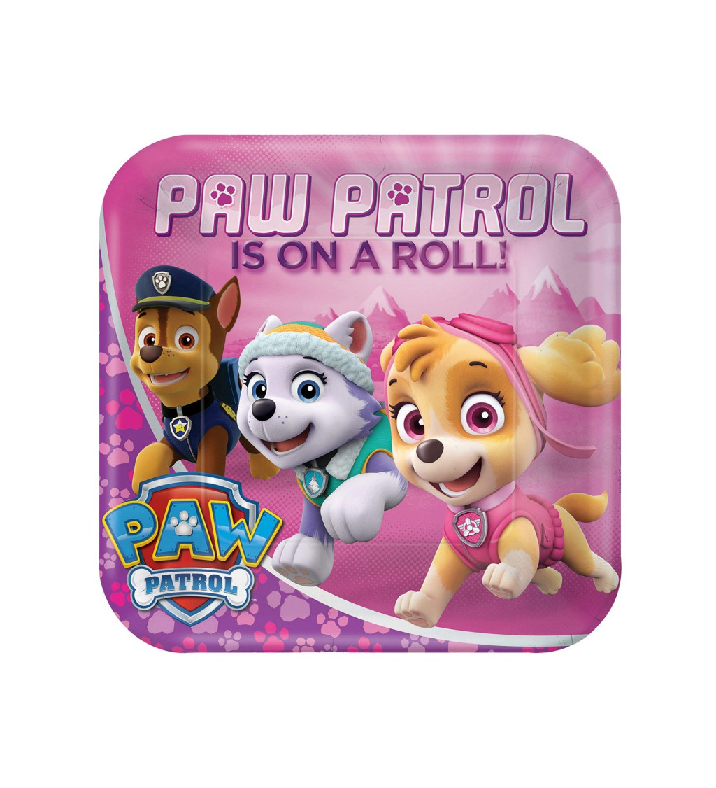 Paw Patrol rózsaszín tányérok