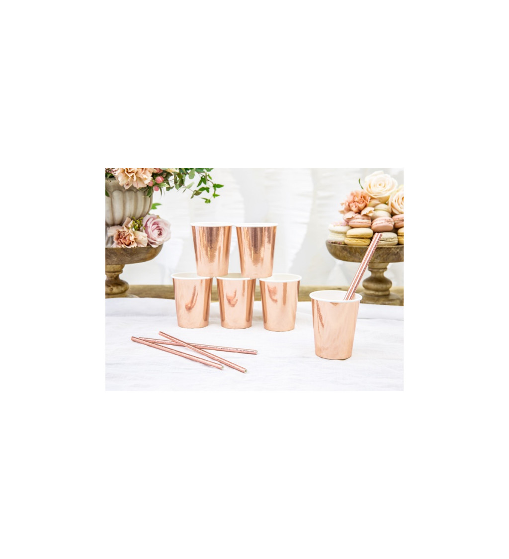 Cup rose gold - holografikus 6 db