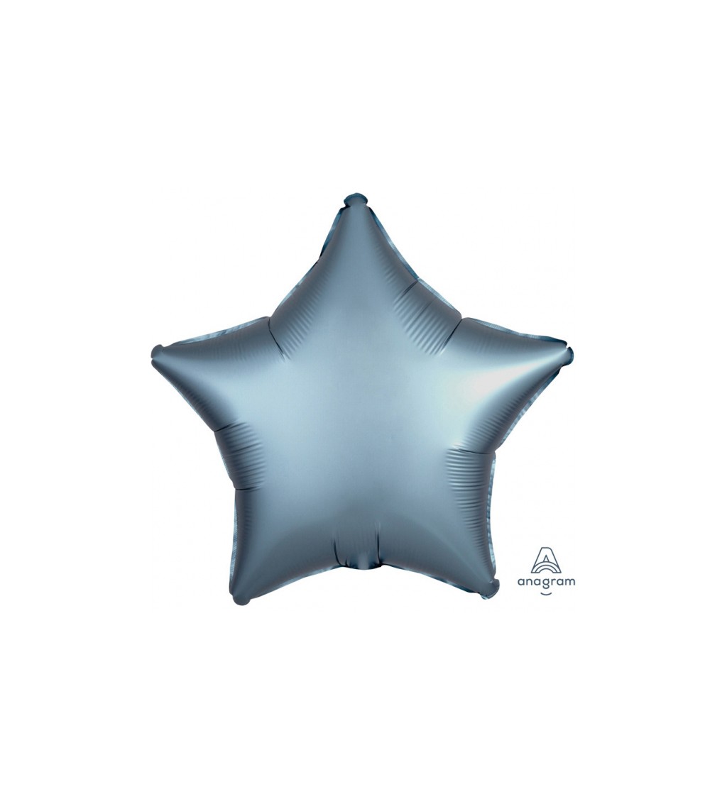Fólia léggömb Star - kék-szürke