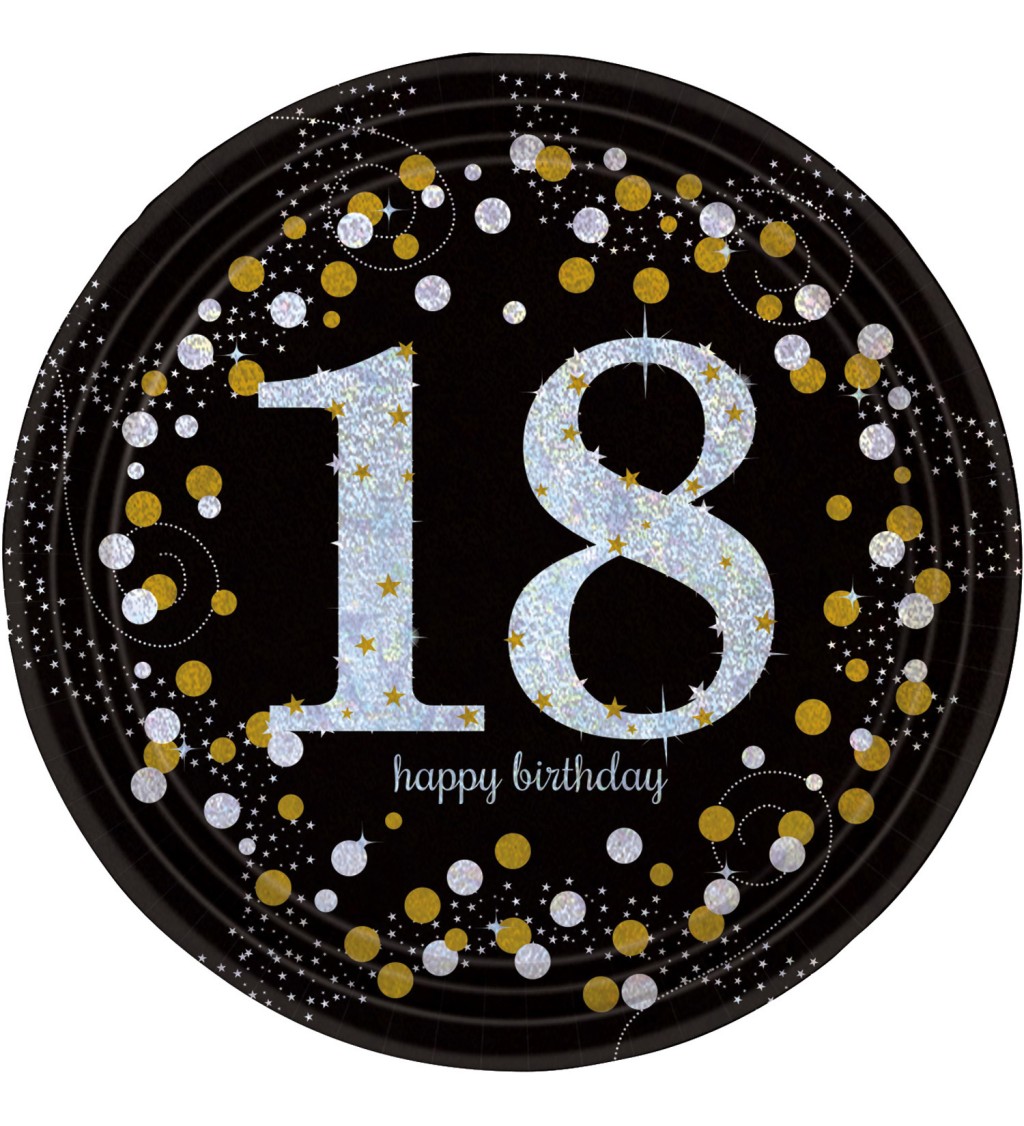 Arany party tányérok - 18 éves