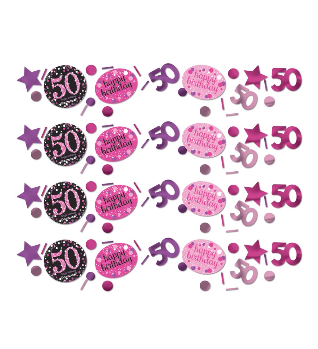 Rózsaszín szülinapi konfetti 50