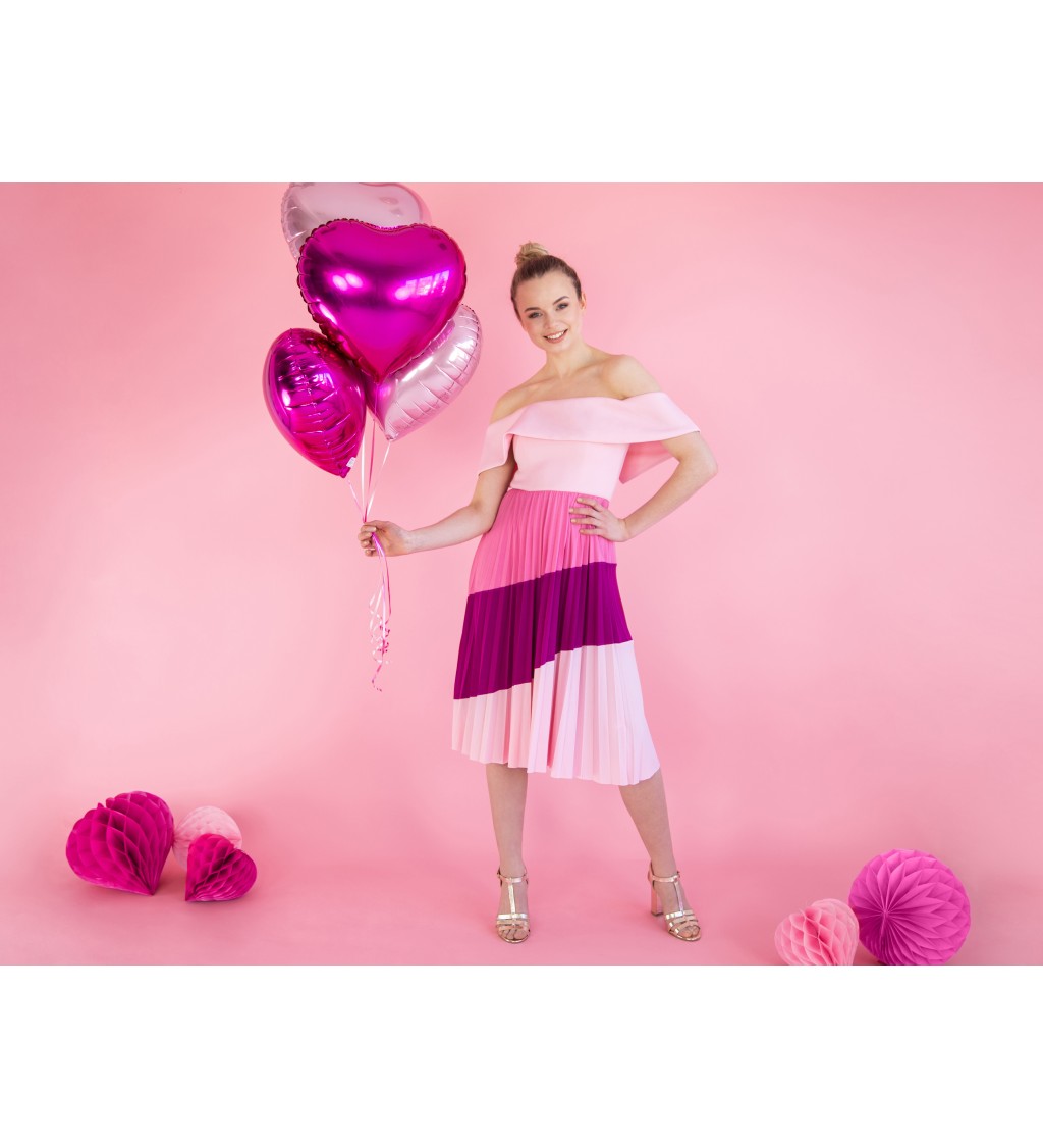 Rózsaszín szív alakú fólia lufi