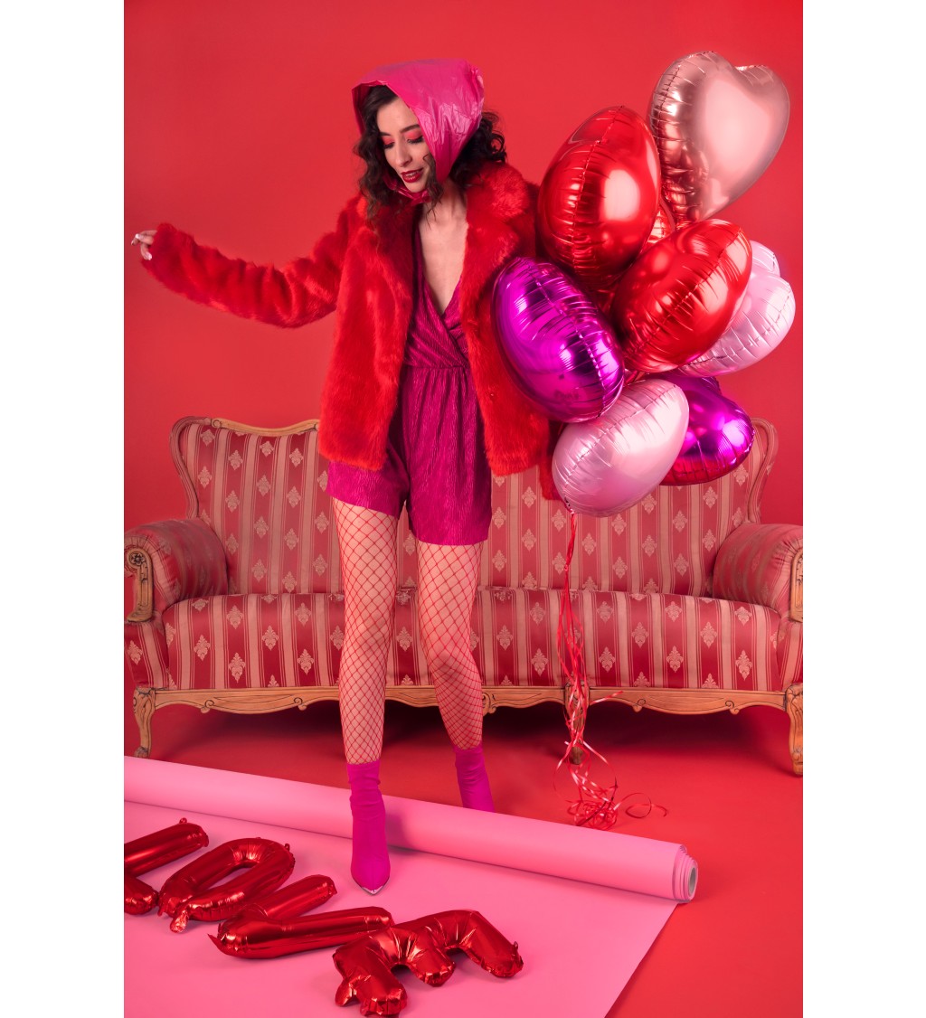 Rózsaszín szív alakú fólia lufi