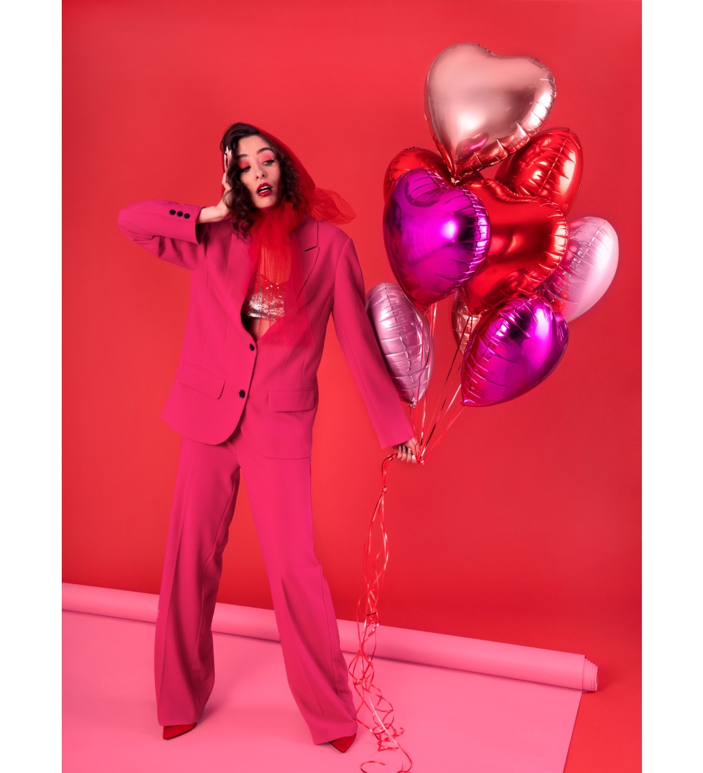 Rózsaszín szív alakú fólia lufi