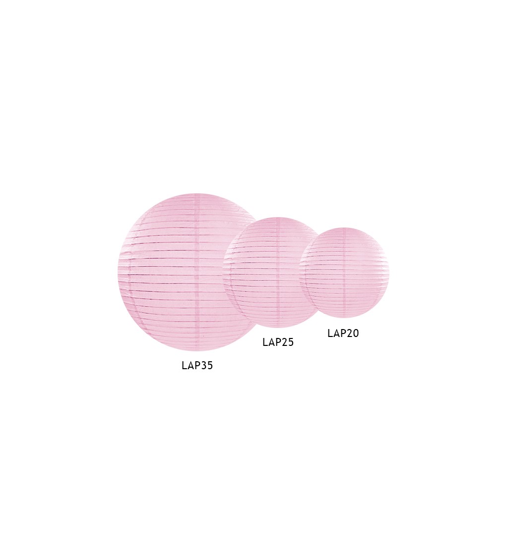 Világos rózsaszín lámpás - gömb 20 cm