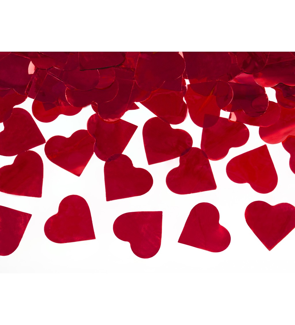 Lövő konfetti - piros szív, 40 cm