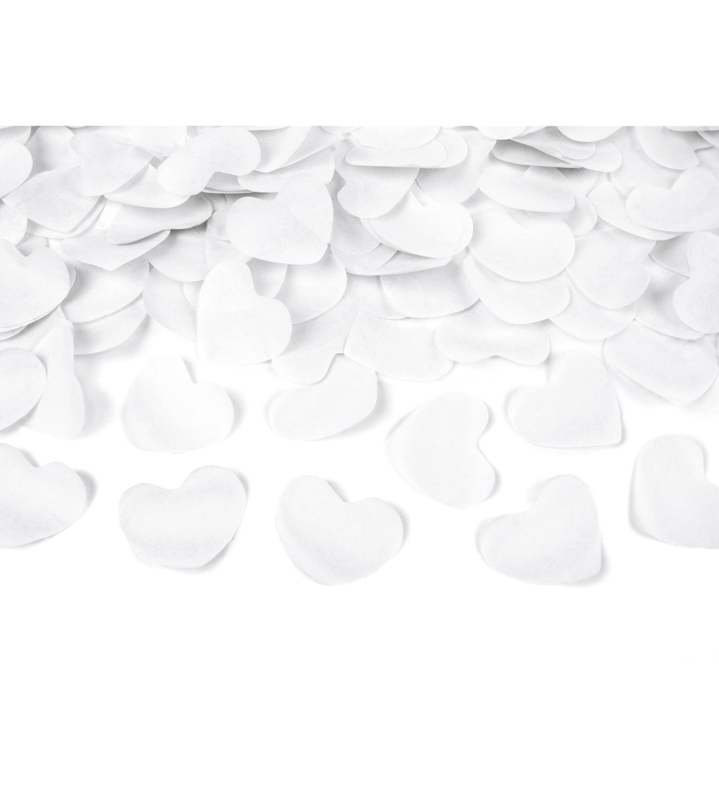 Lövő konfetti - fehér szív, 80 cm