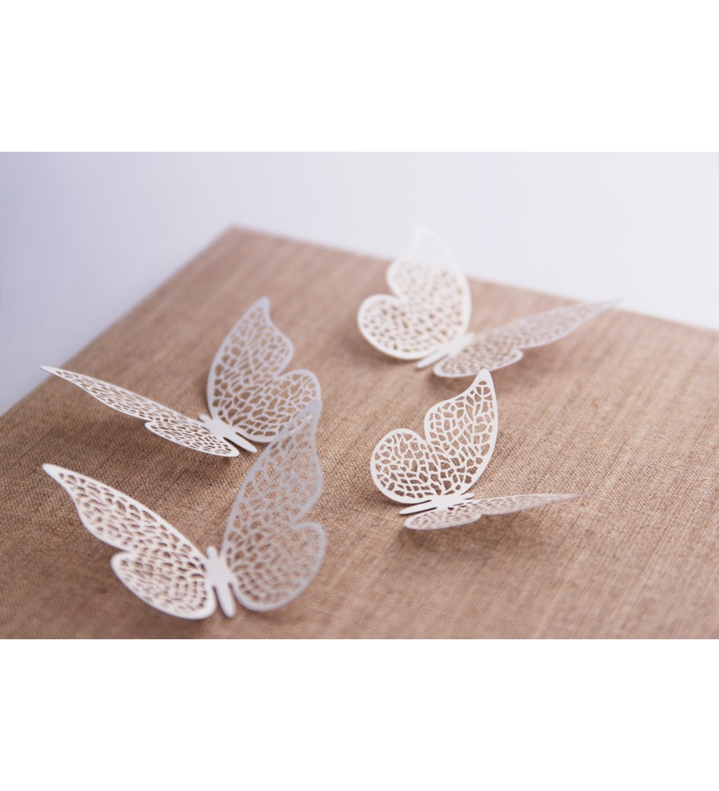 Papír dekoratív pillangók - fehér V
