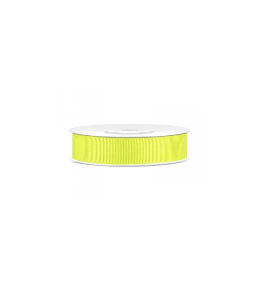 Neon sárga grosgrain szalag - 15 mm