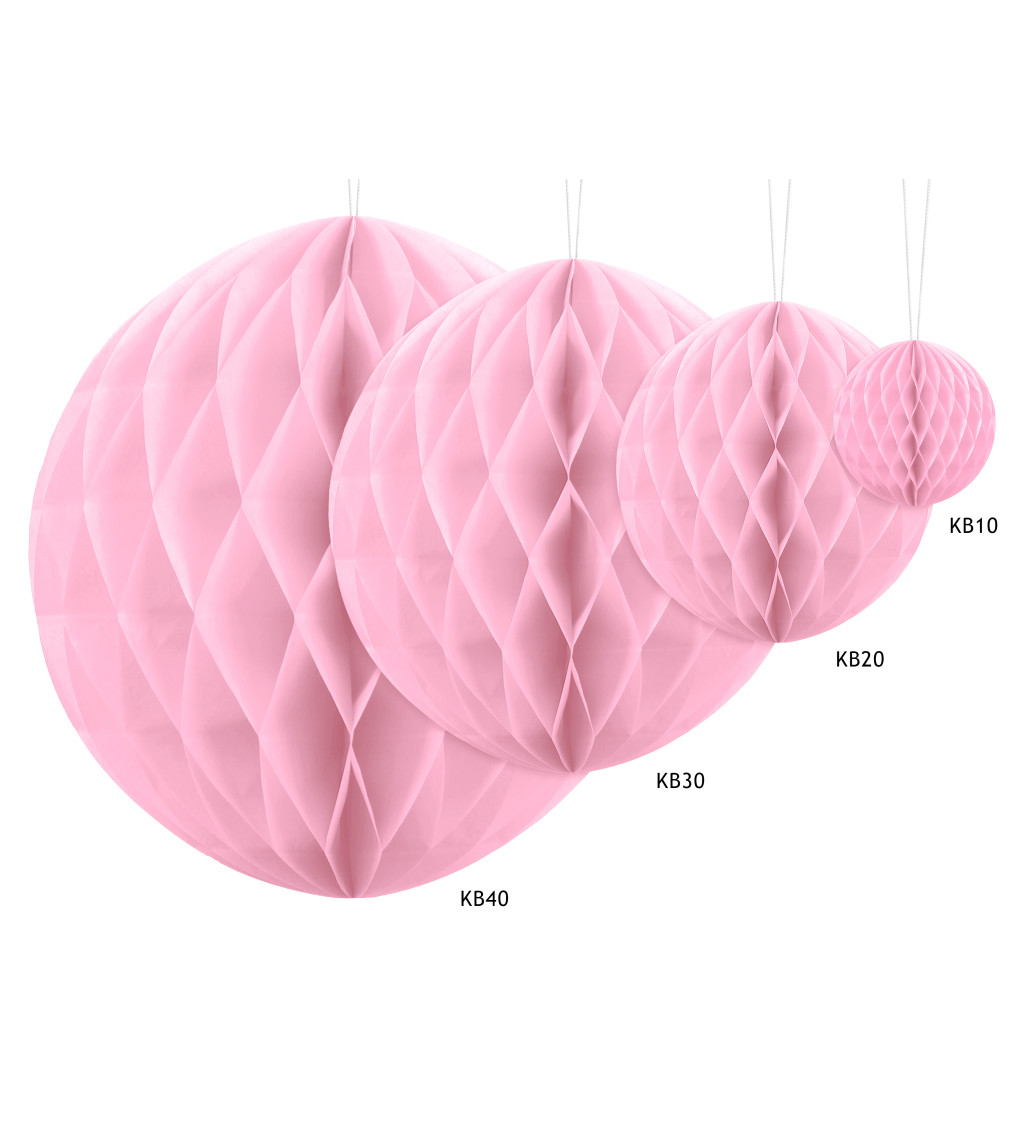 Dekoratív papírgolyó - rózsaszín 30 cm