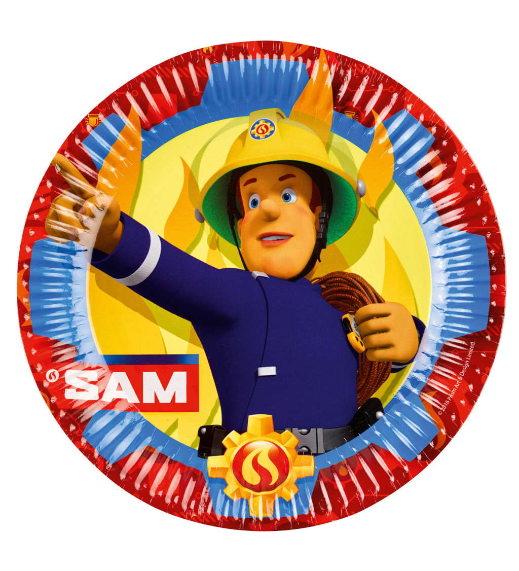 Fireman Sam témájú tányérok