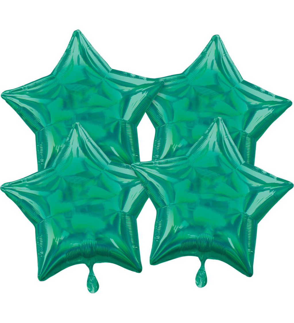 Léggömb készlet - zöld csillagok