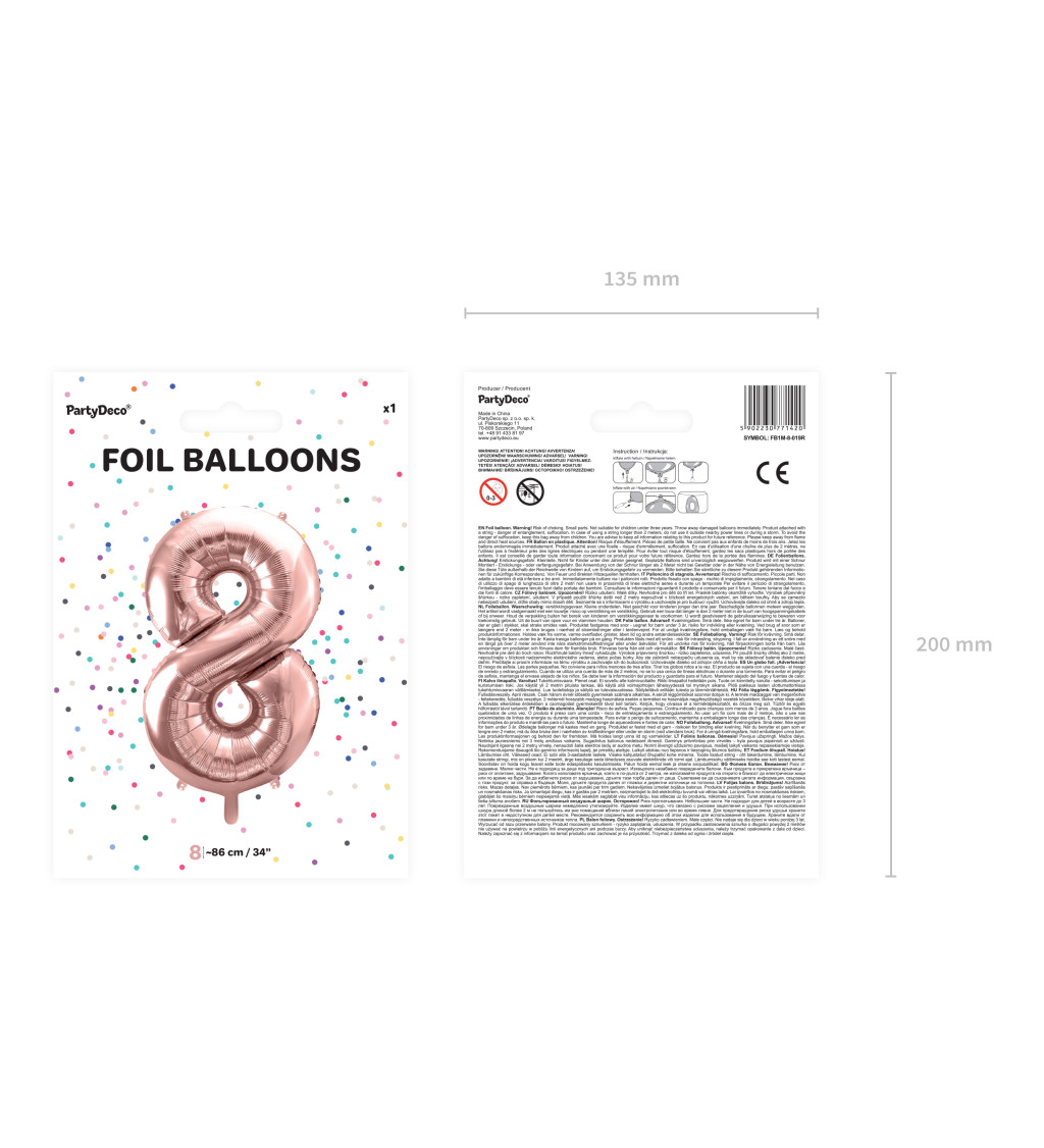 Fólia ballon 8 - rózsaarany