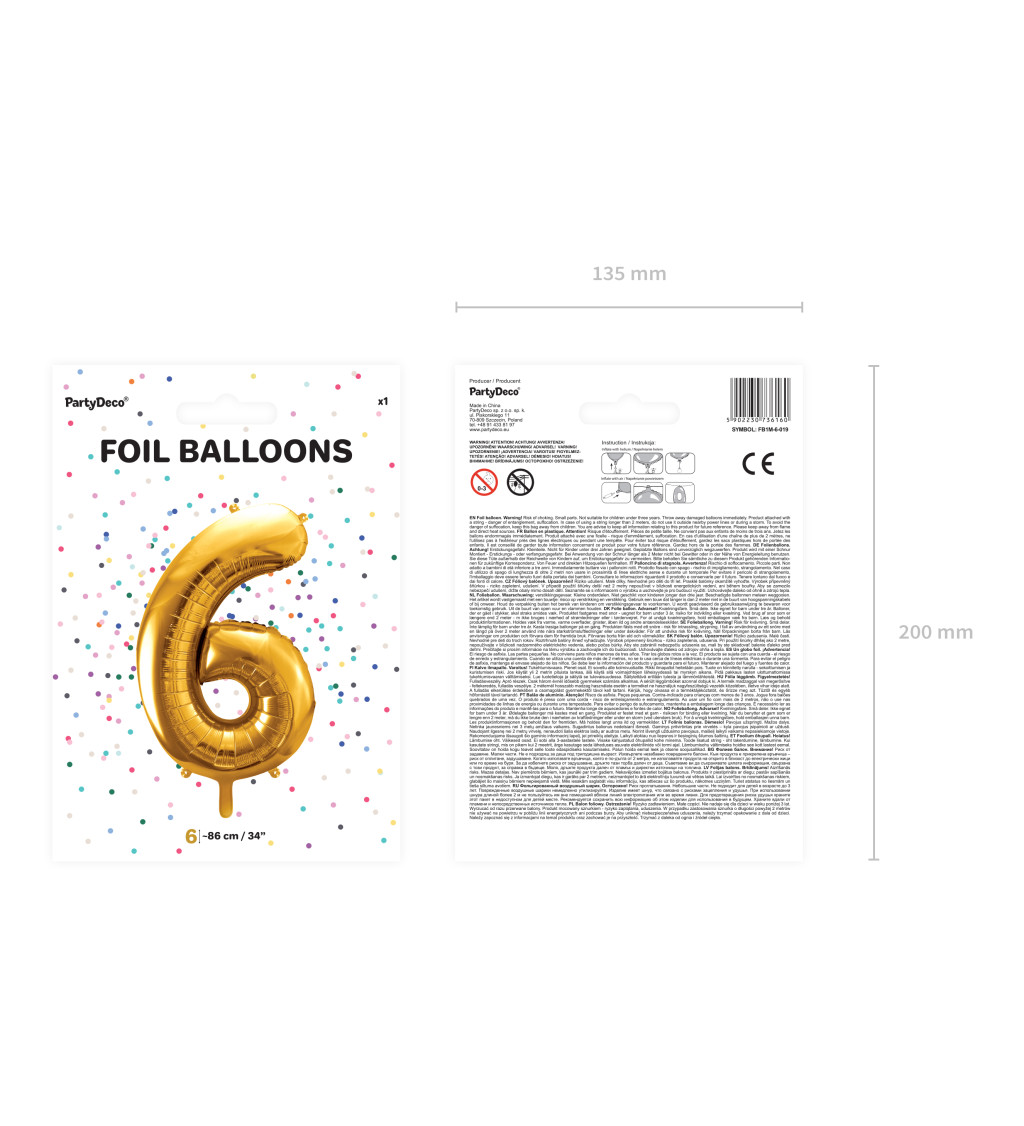 Foil balloon 6 - gold