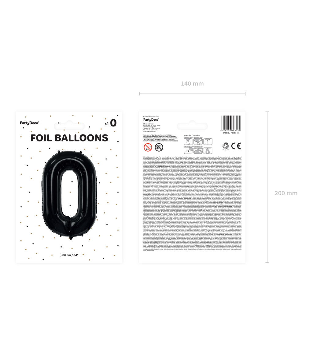 Fólia ballon 0 - fekete