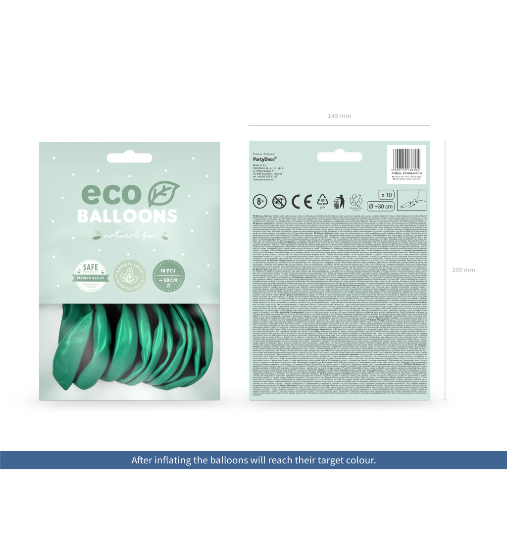 Eco metálos menta latex léggömbök