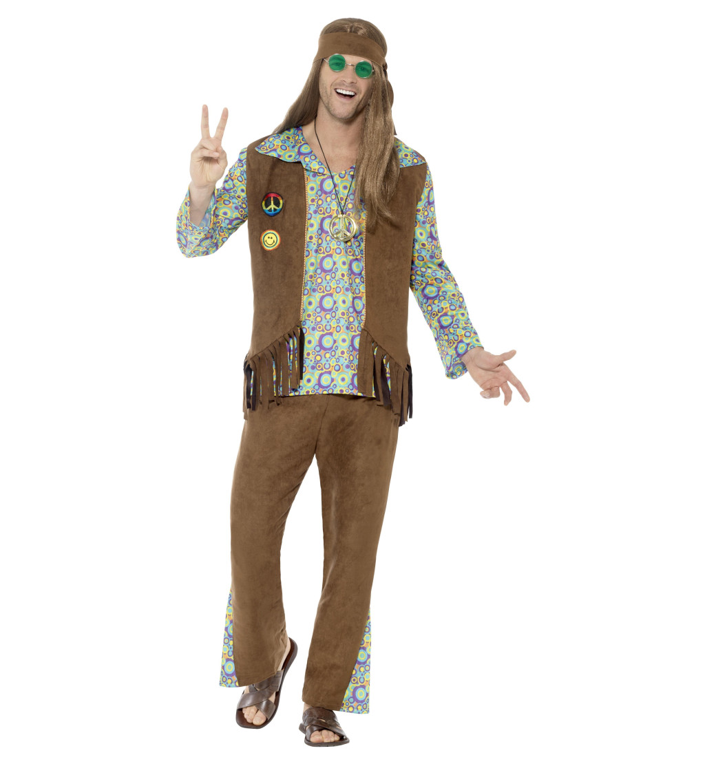 Férfi jelmez - Hippie mellénnyel