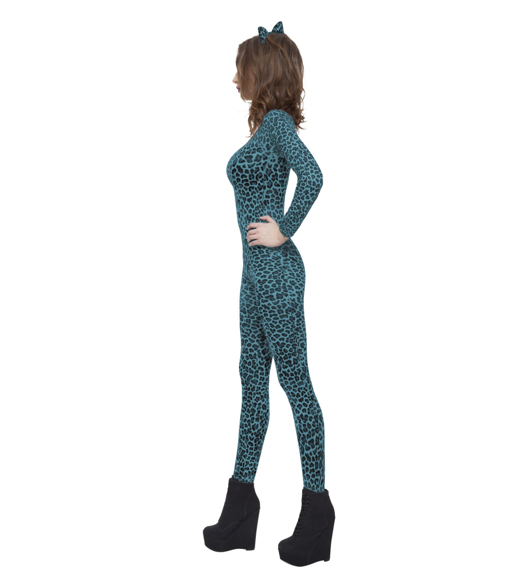 Testre szabott jumpsuit - Leopard, kék