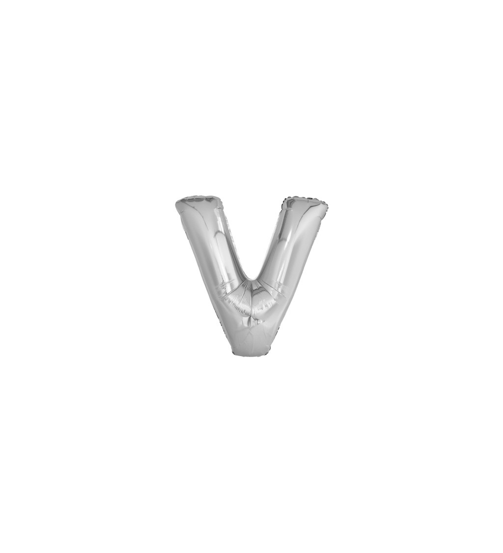 Ezüst fólia léggömb - V betű