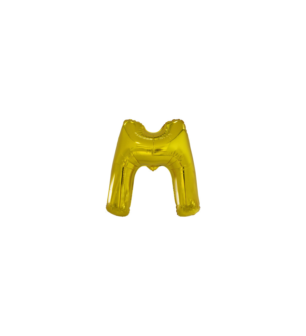 Arany fólia léggömb - M betű