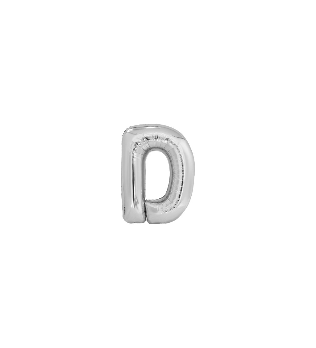 Ezüst fólia léggömb - D betű