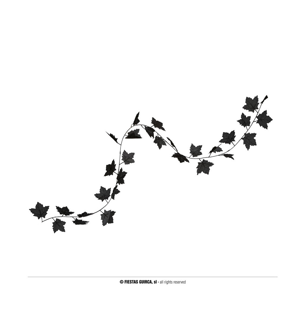 BLACK LEAVES GARLAND 180 CM