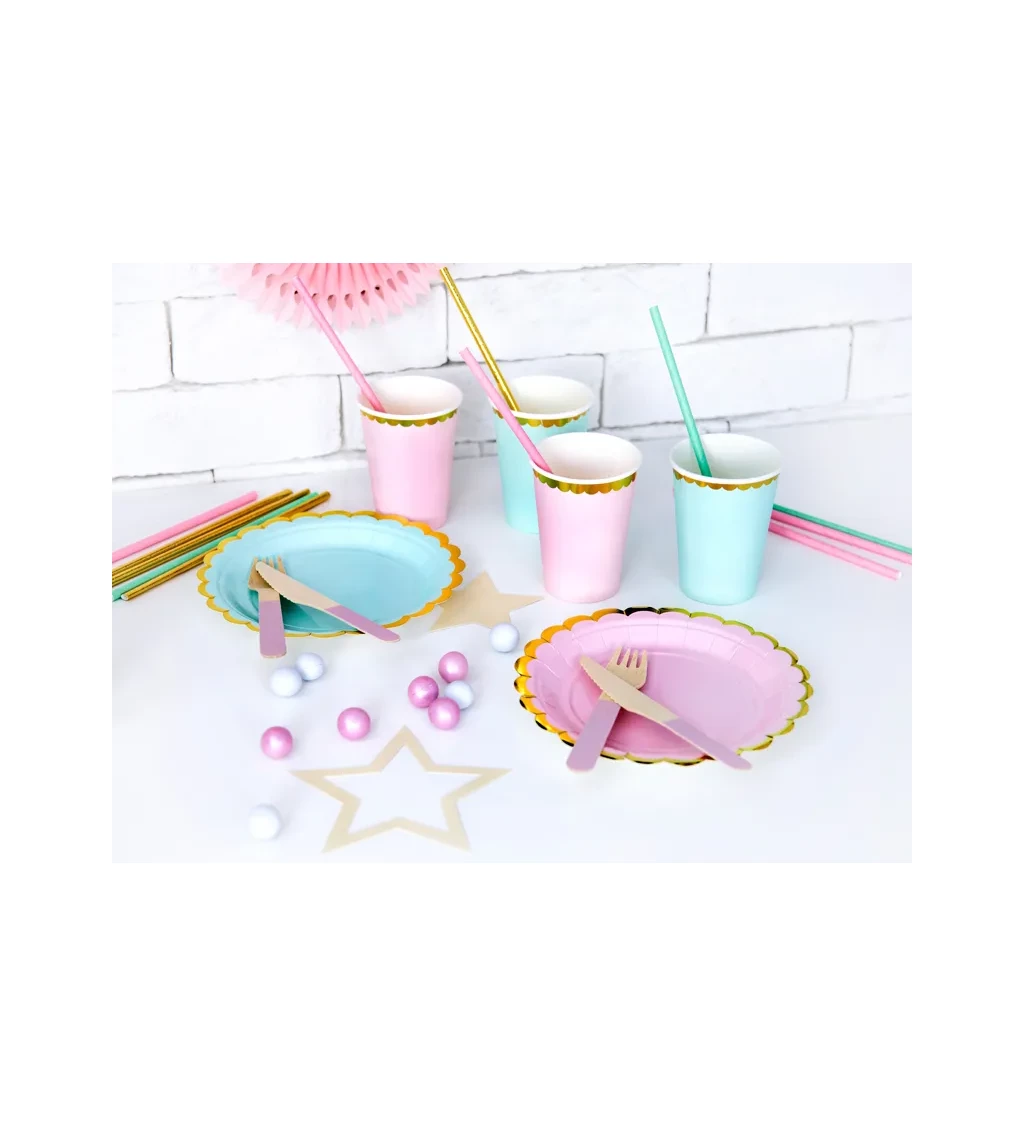 Arany szegélyes rózsaszín pohár