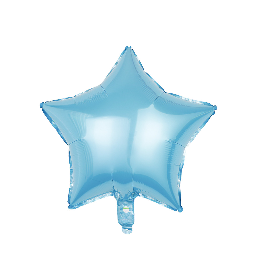 Világoskék csillag fólia léggömb