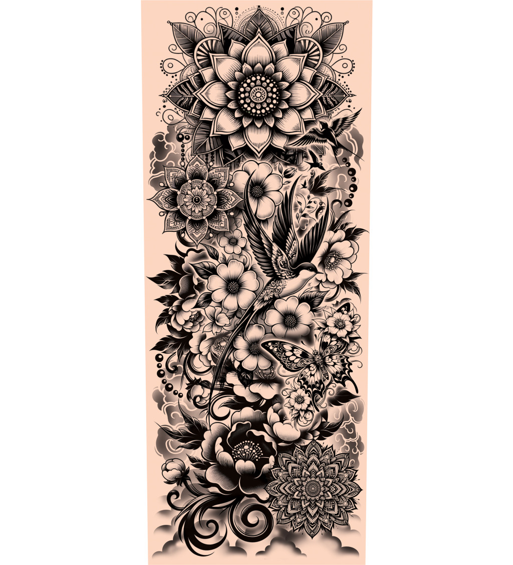 Tetoválás - kar ujj - fekete-fehér