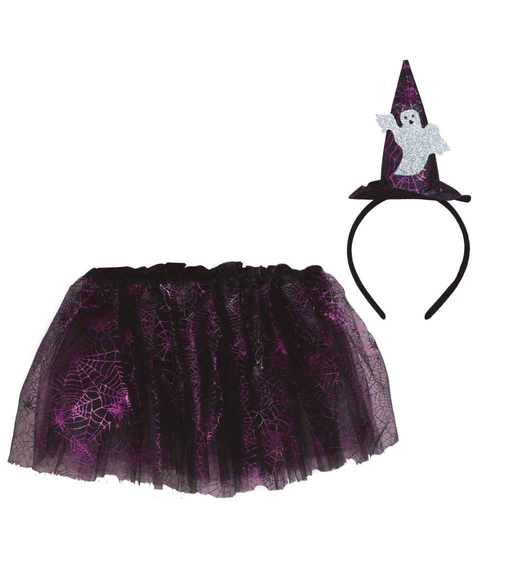 Szellem jelmez szett - tütü szoknya és fejpánt gyerekeknek