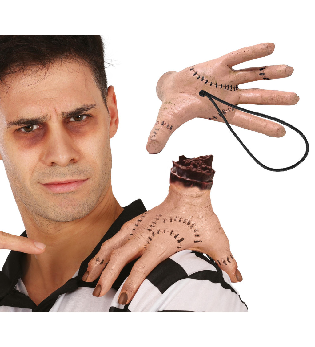 Műanyag kéz zsinórral