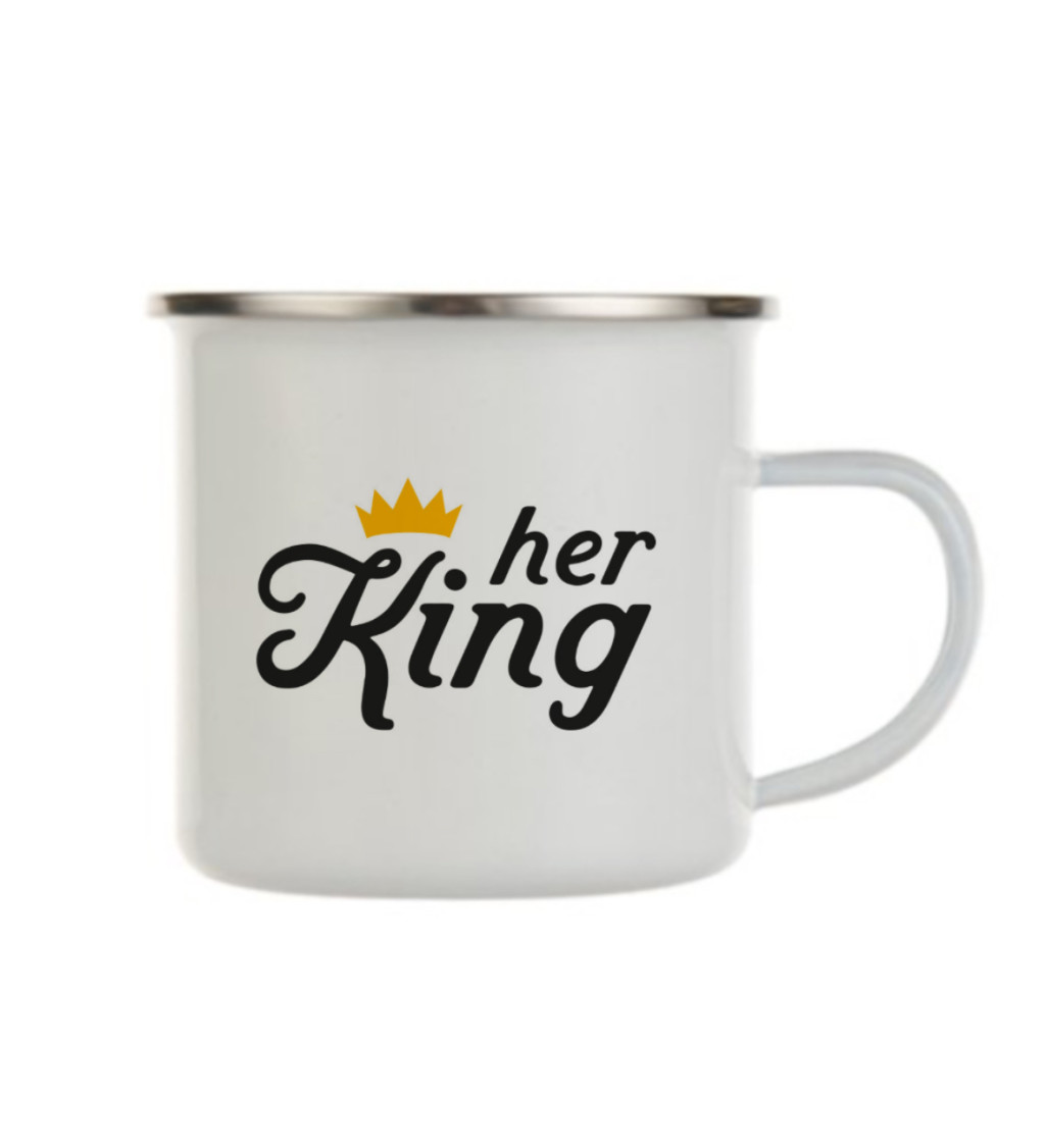 Fehér pléh bögre - Her king