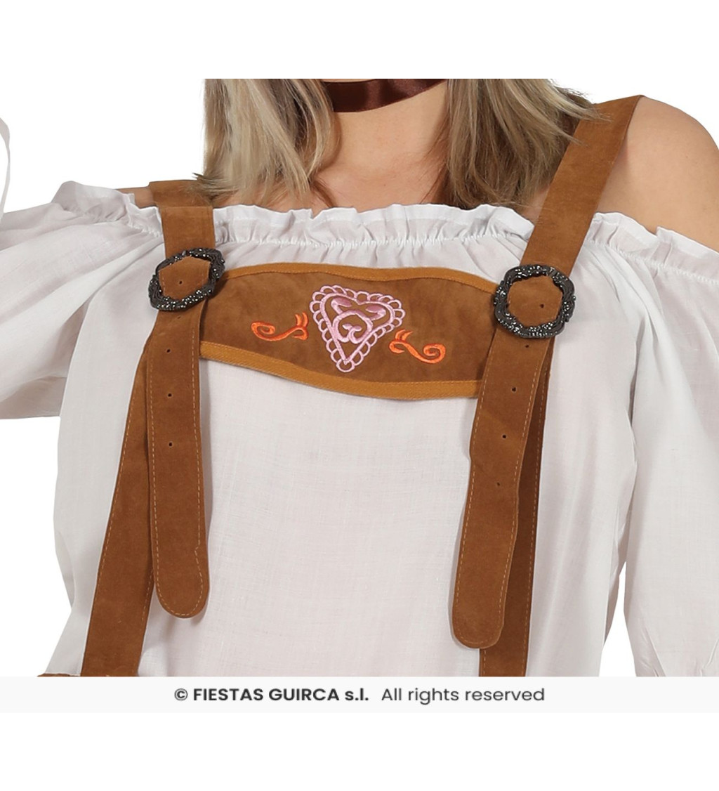 Tiroli rövidnadrág + rövidnadrág barna, Női jelmez