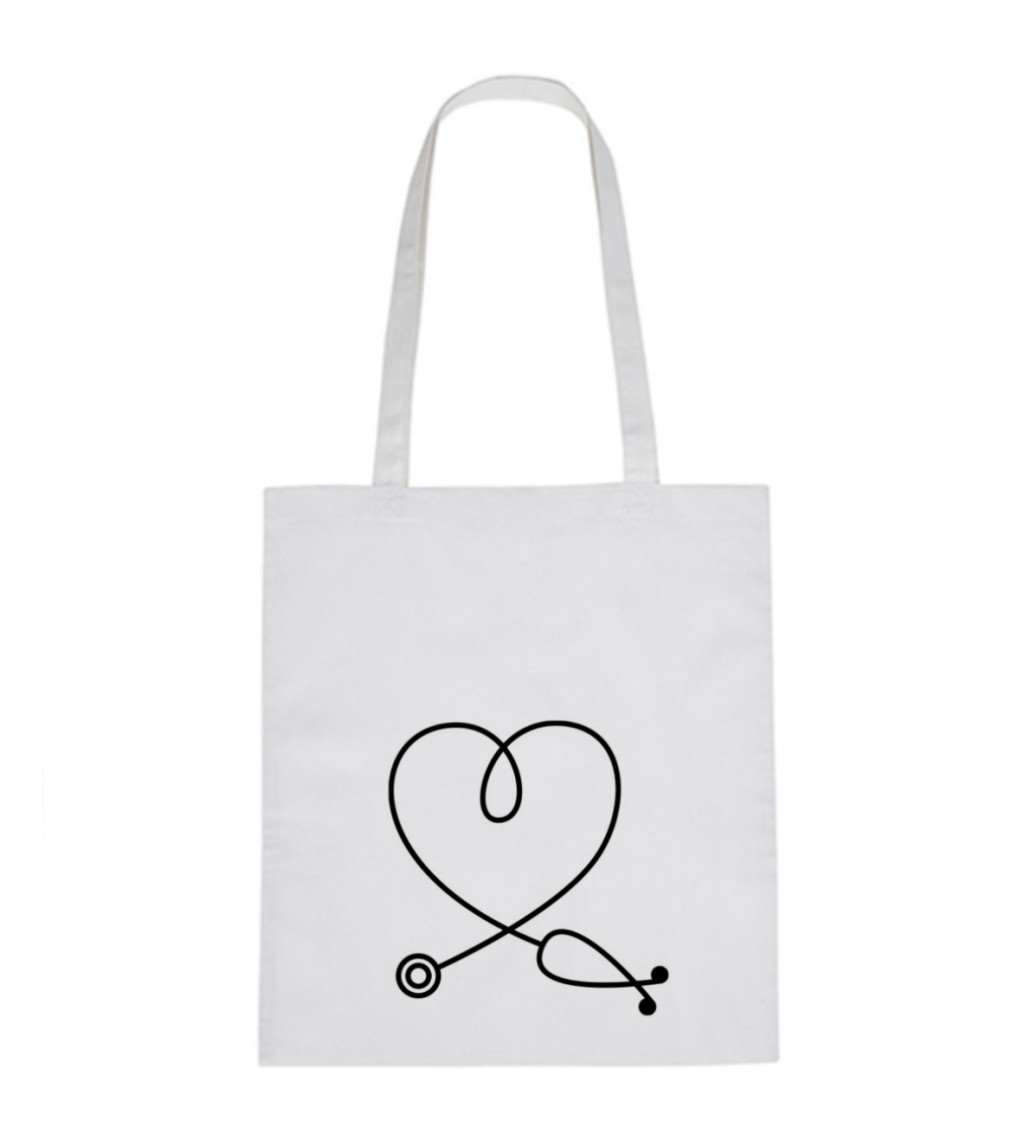 Vászontáska - Tep doktorka 2, 36x42 cm, fehér