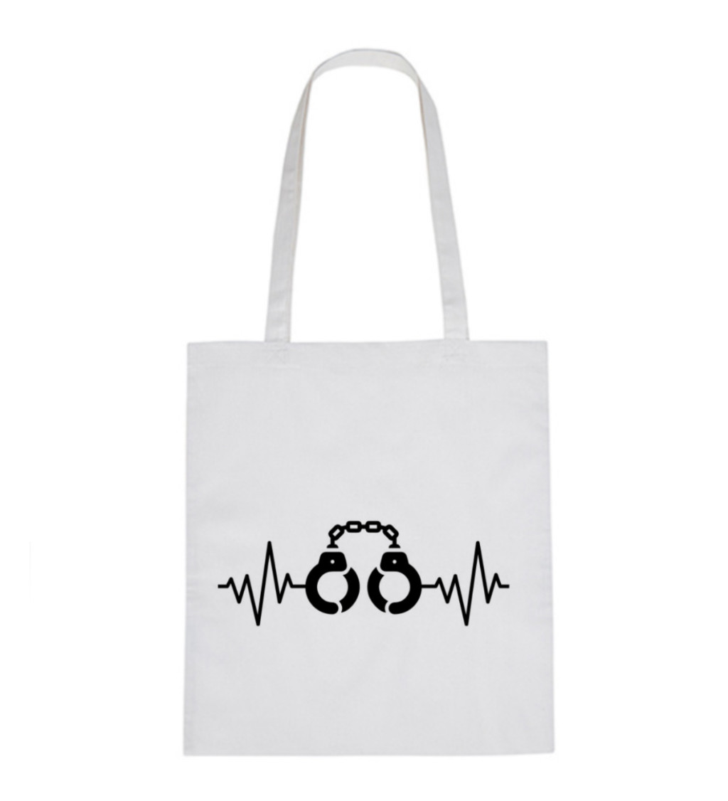 Vászontáska - Tep bilincs, 36x42 cm, fehér