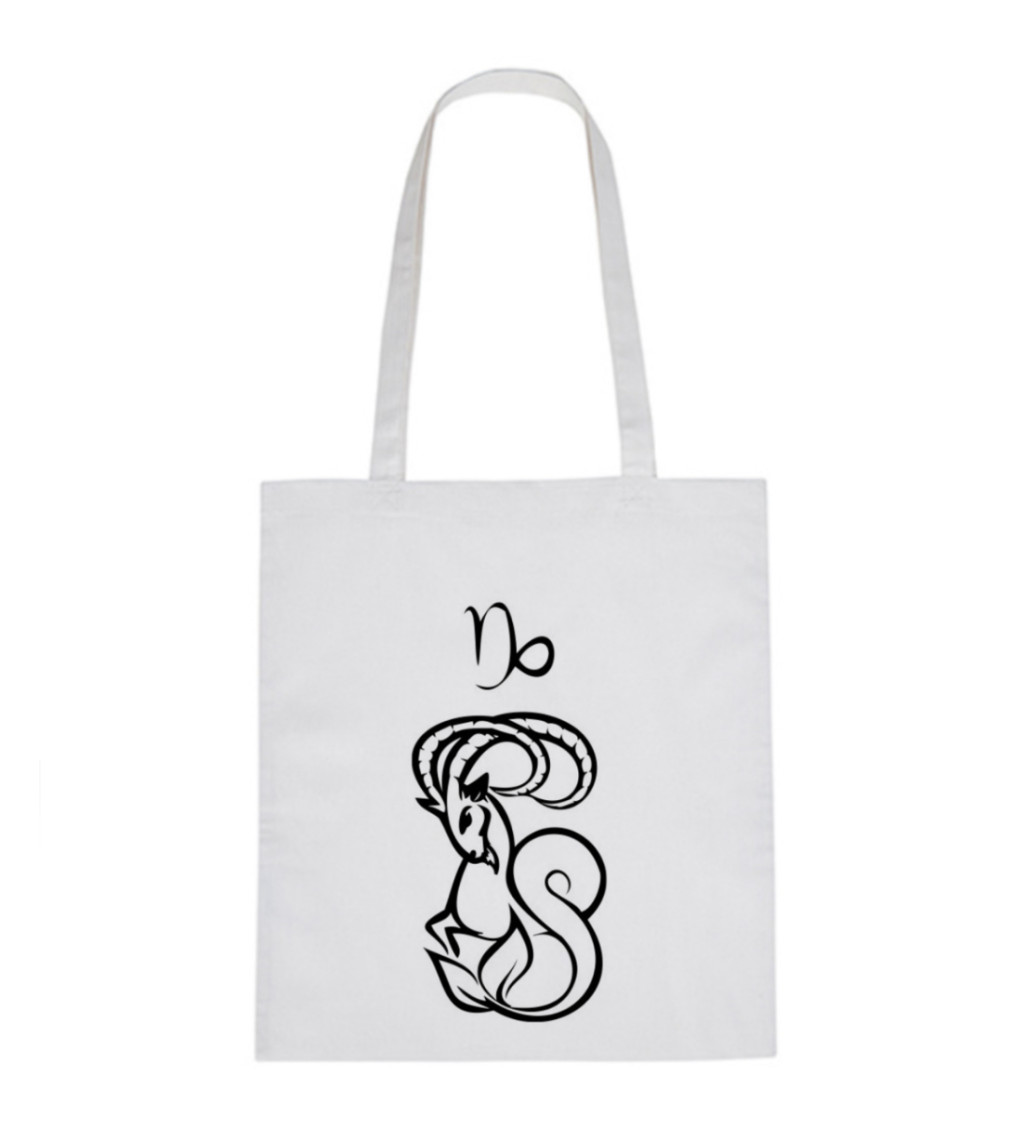 Vászontáska - Bak jel, 36x42 cm, fehér