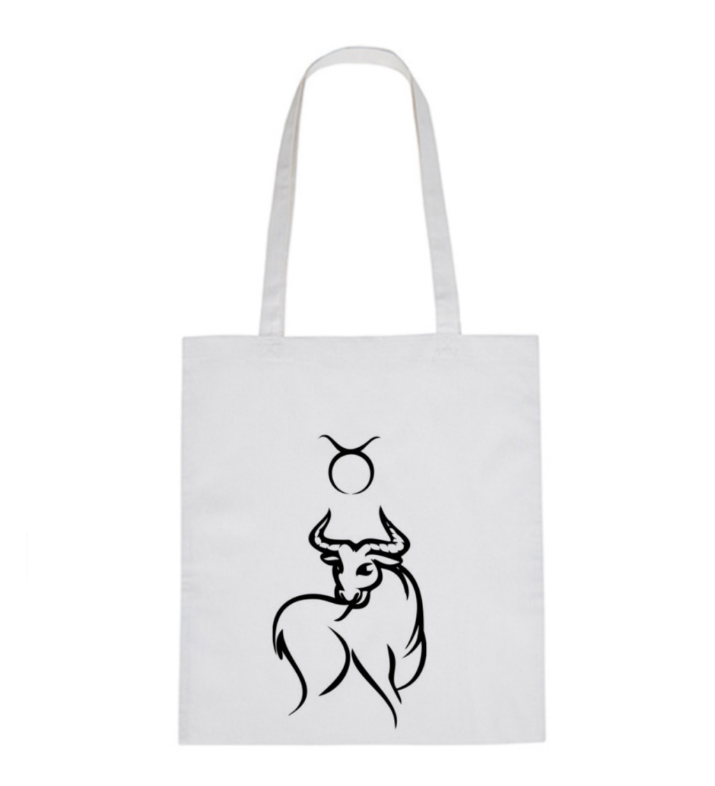 Vászontáska - Sign Taurus, 36x42 cm, fehér