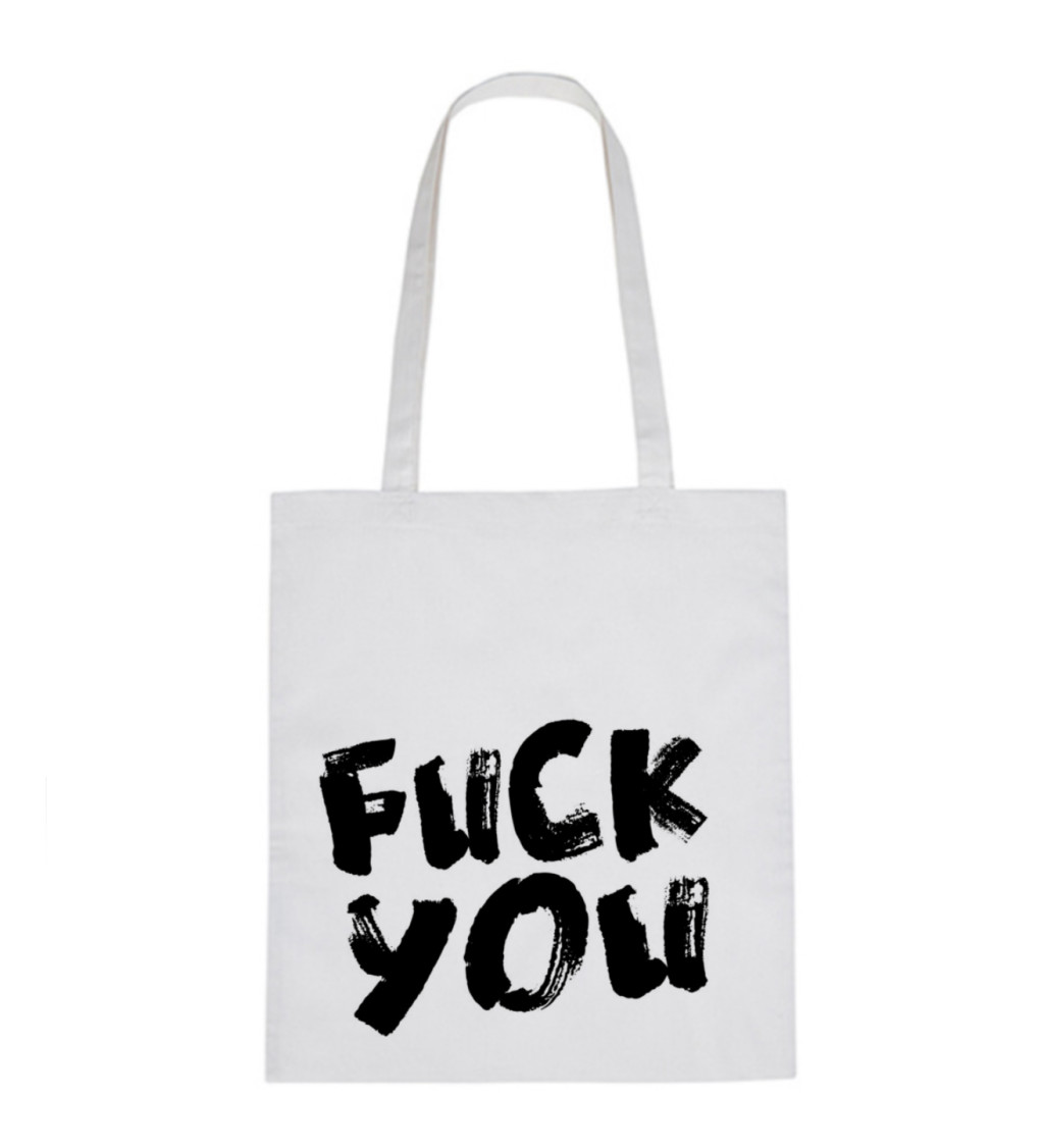 Vászontáska - Fuck you, 36x42 cm, fehér