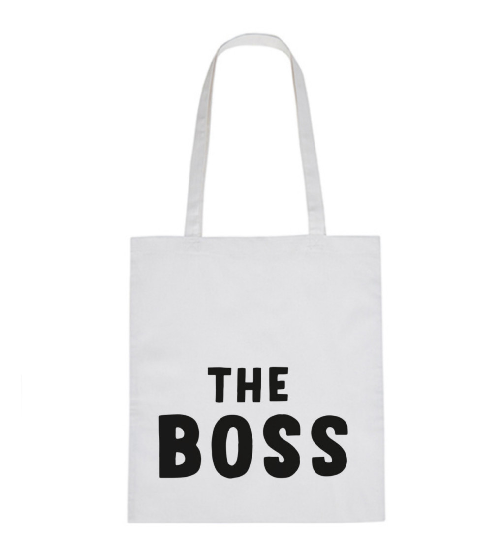 Vászontáska - The boss, 36x42 cm, fehér