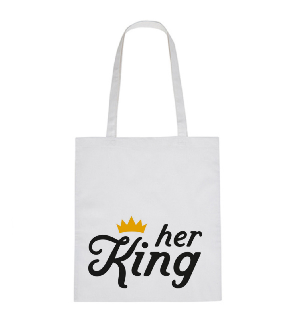 Vászontáska - Her king, 36x42 cm, fehér