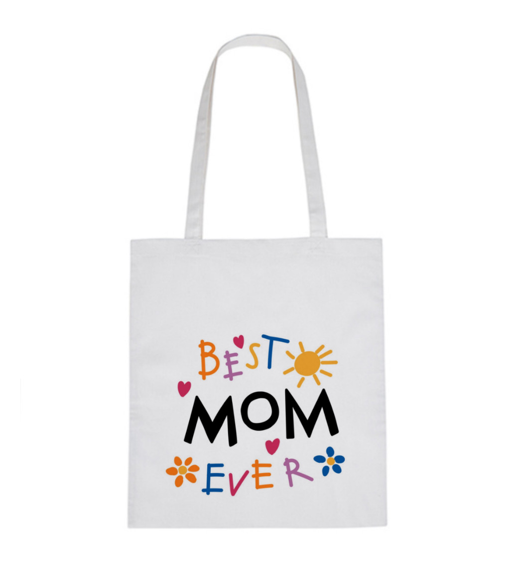 Vászontáska - Legjobb anyuka, 36x42 cm, fehér