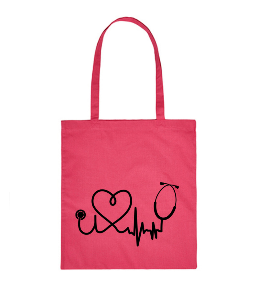 Vászontáska - Tep doktorka, 36x42 cm, fehér