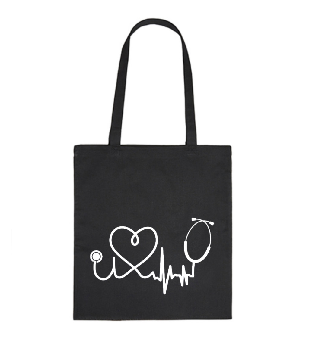 Vászontáska - Tep doktorka, 36x42 cm, fehér